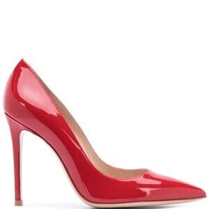 New Gianvito Rossi 105mm Red Patent Pumps 8 US/38 IT New In Box